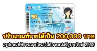เกณฑ์พิจารณาบัตรสวัสดิการแห่งรัฐรอบใหม่ บัตรคนจนรอบใหม่ 2565